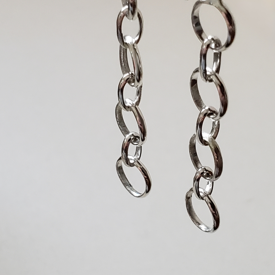 Linked chain earrings