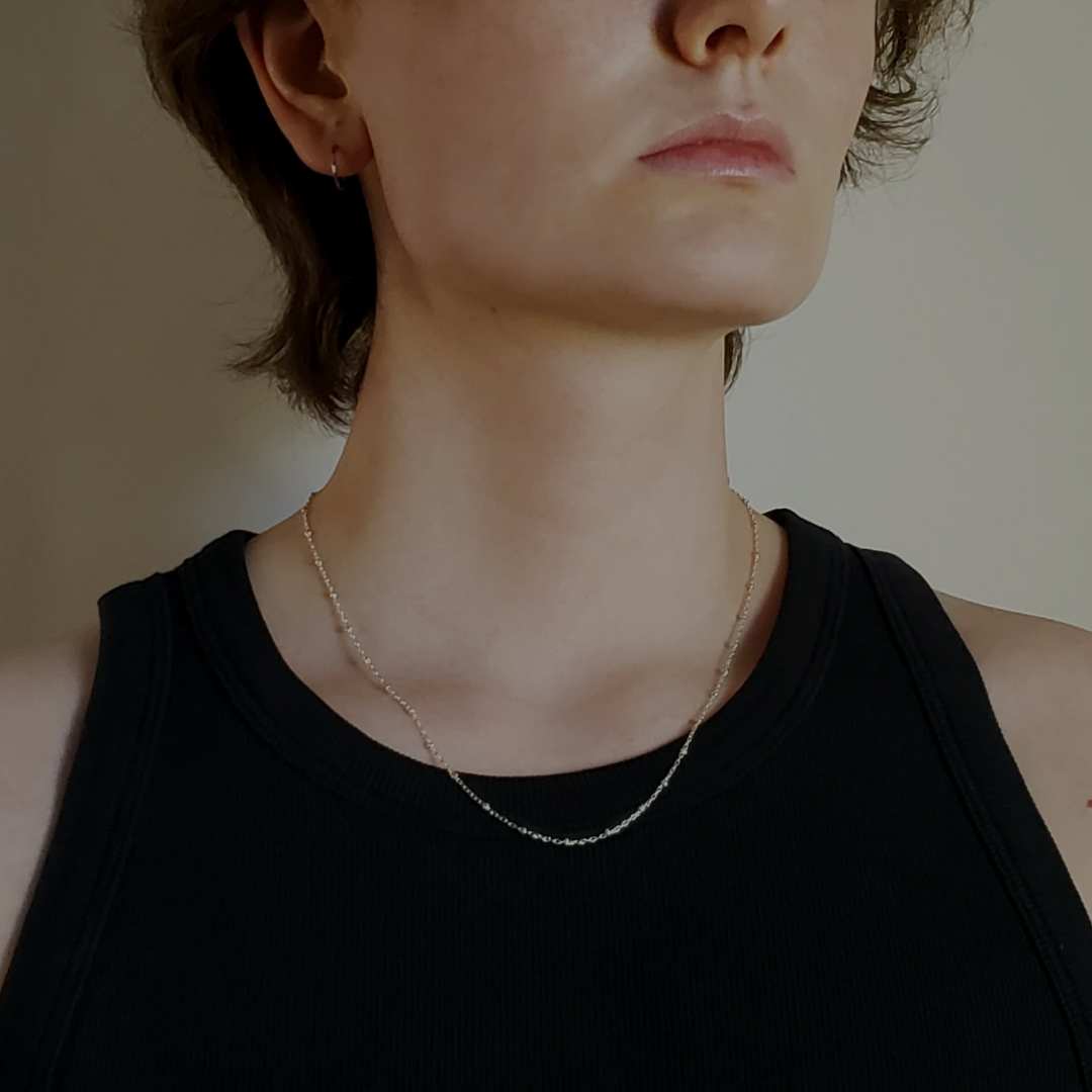 Sterling silver bead ball necklace