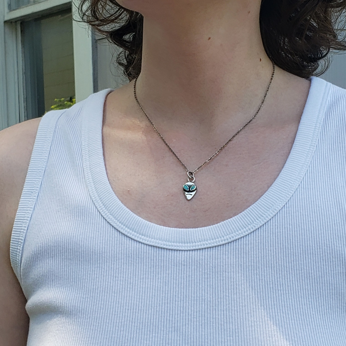 Alien head charm pendant