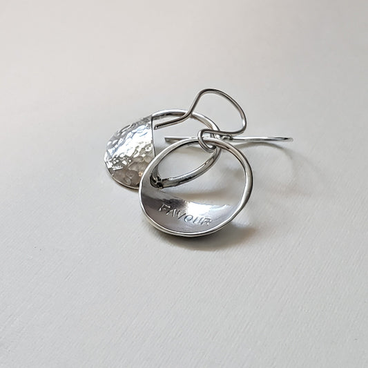 Half disc hoop earrings