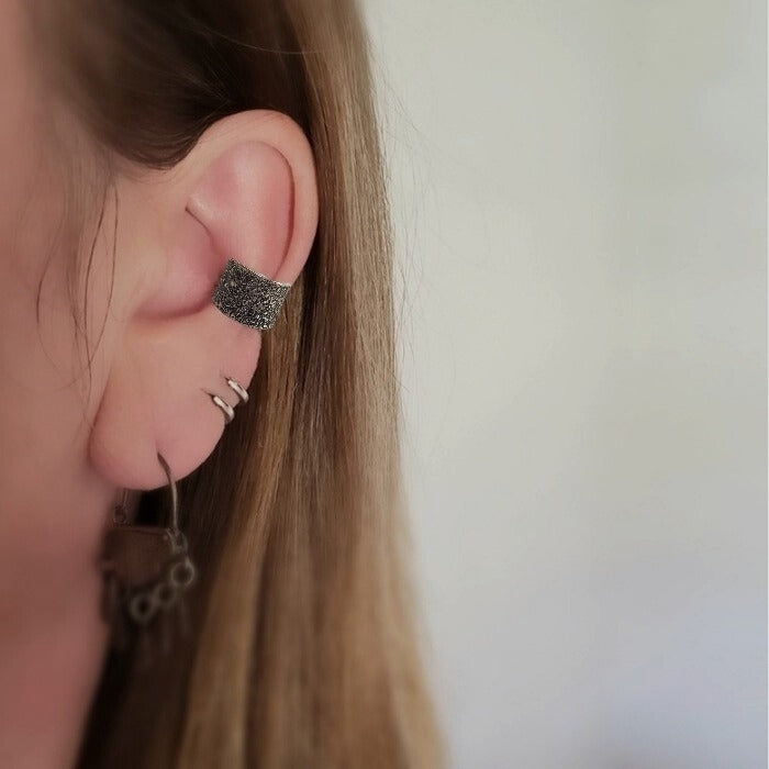 Wide sterling ear cuff earring