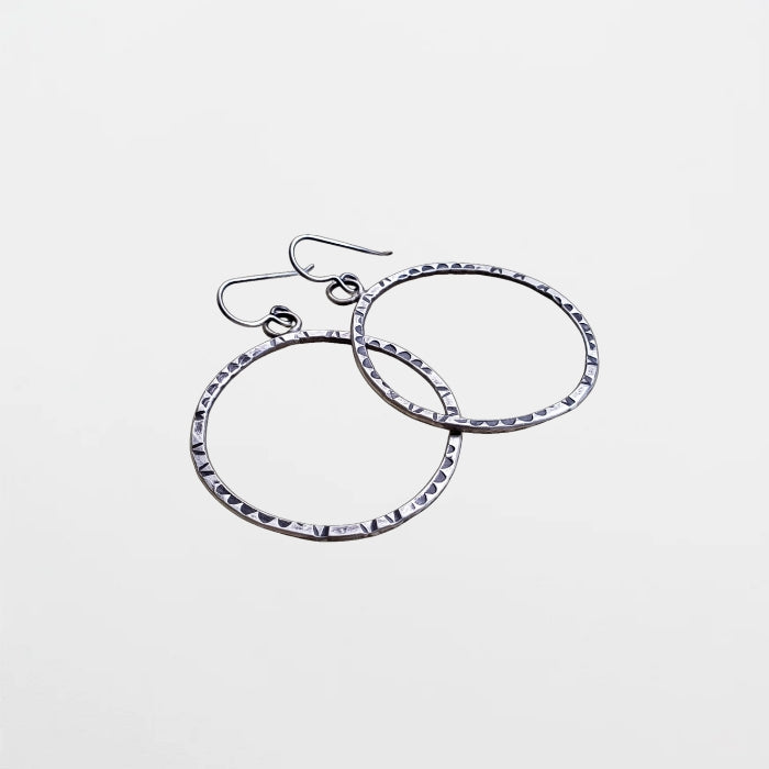 Stamped hoop earrings