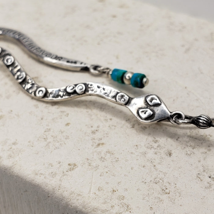 Snake earrings with turquoise