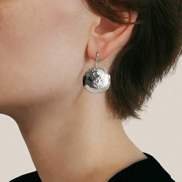Reflective disc earrings