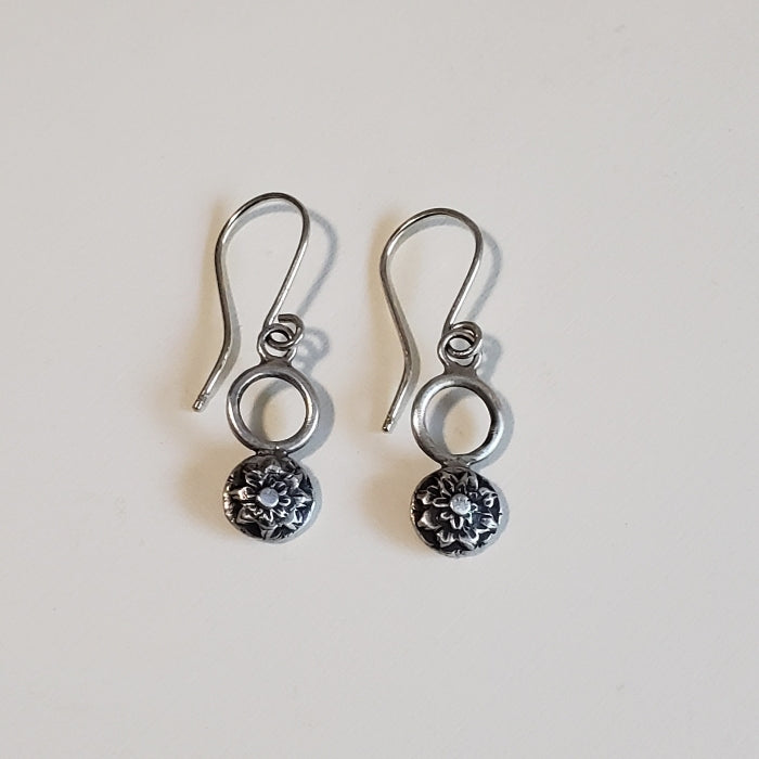 Carved flora earrings