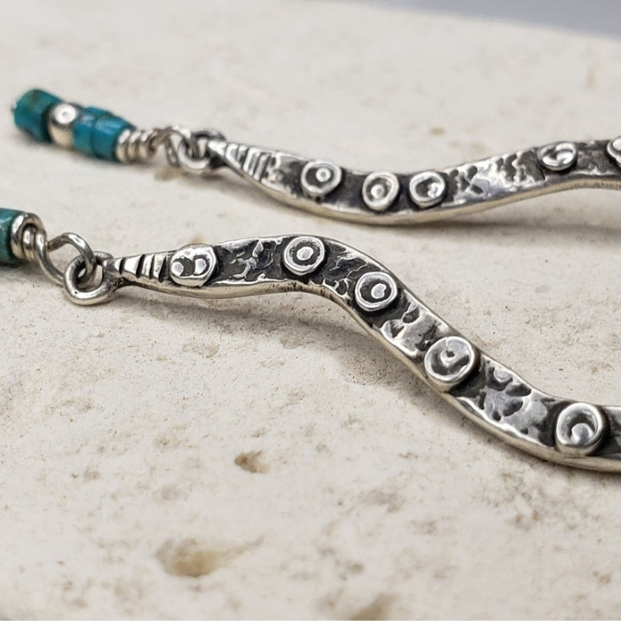 Snake earrings with turquoise