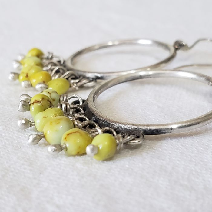 Gemstone hoop earrings