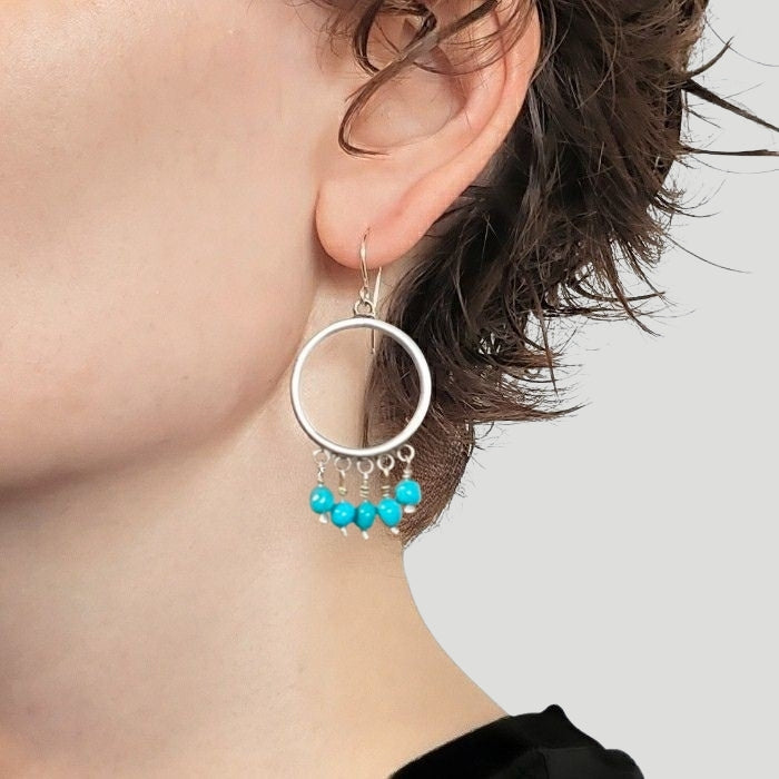 Turquoise hoop earrings