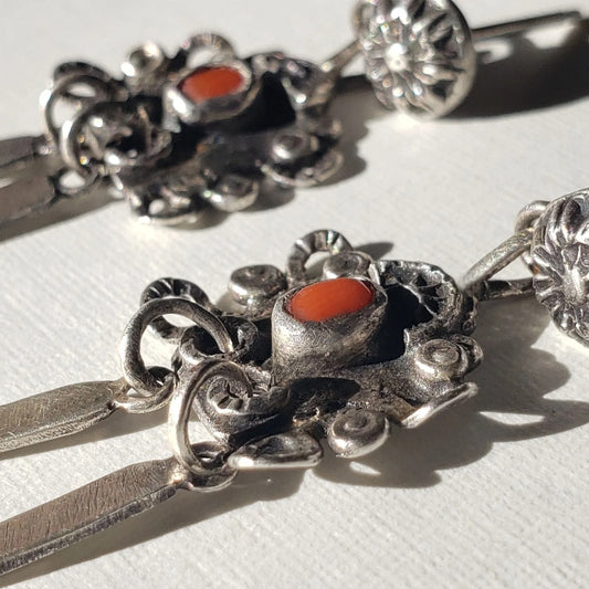 Rustic coral earrings