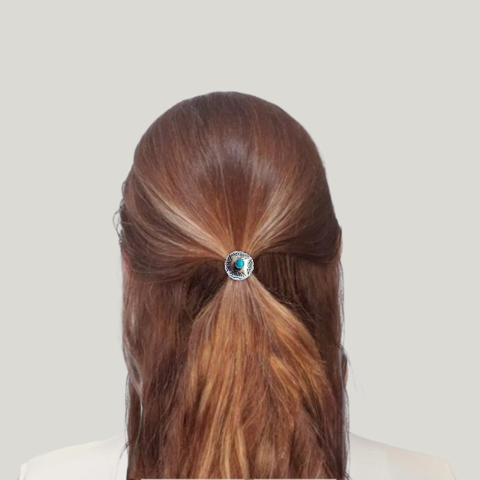 Silver concho hair jewelry