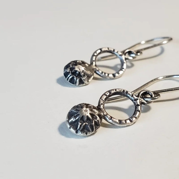 Carved flora earrings
