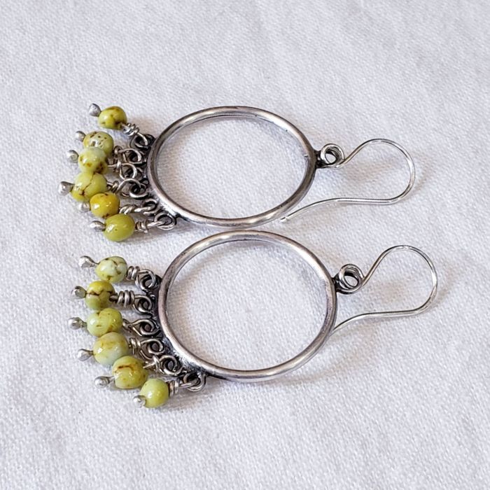 Gemstone hoop earrings