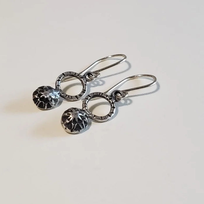 Carved flora earrings