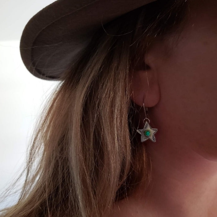 Turquoise star earrings
