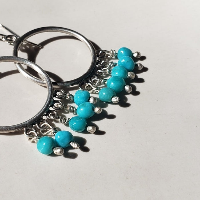 Turquoise hoop earrings