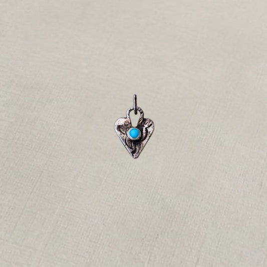 Small sterling silver heart charm pendant