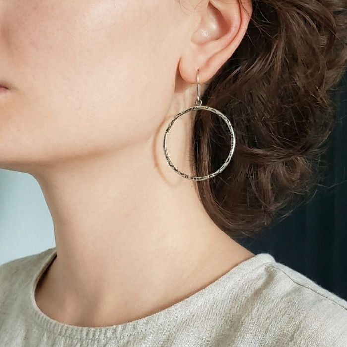Stamped hoop earrings