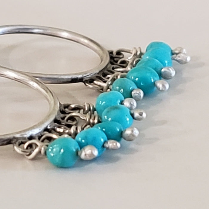 Turquoise hoop earrings