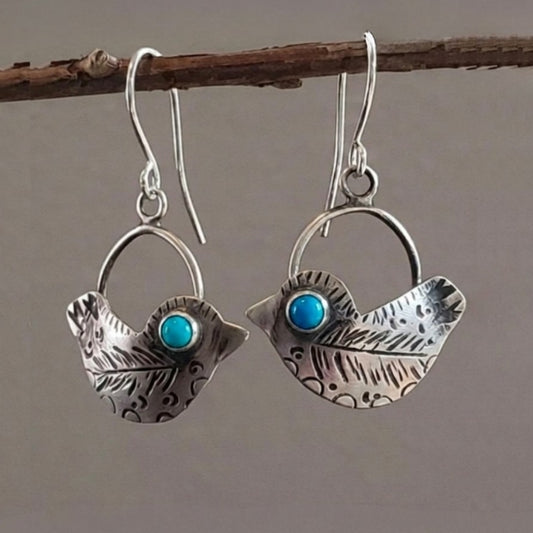 Sterling silver bird earrings