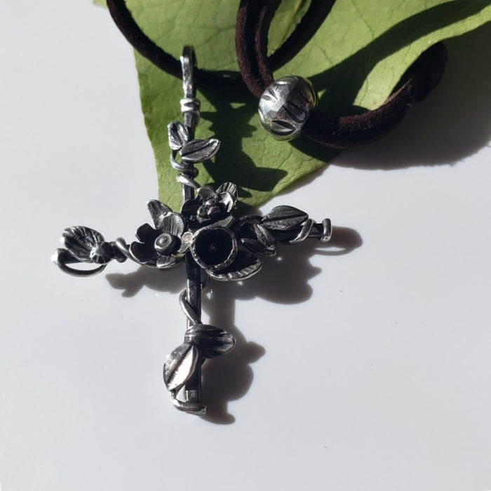 Vine cross pendant