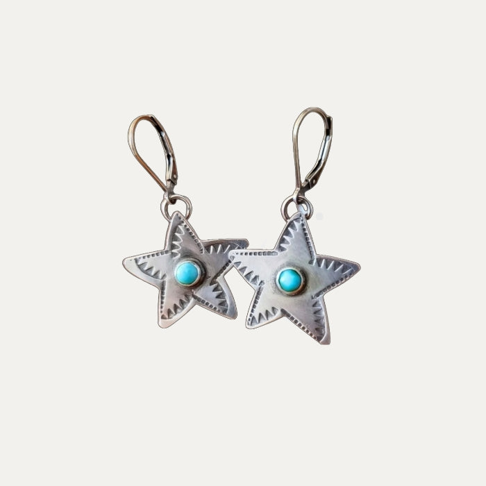 Turquoise star earrings