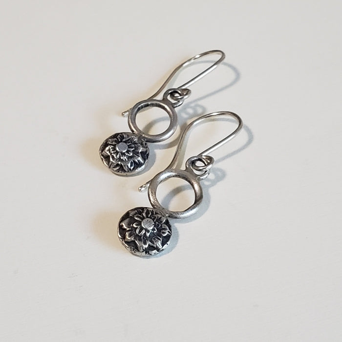 Carved flora earrings