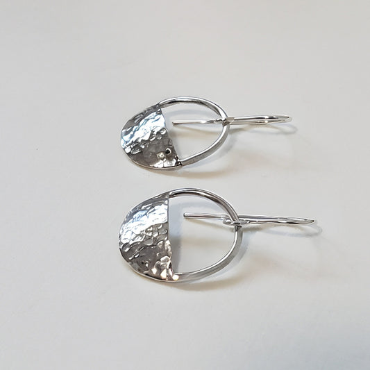 Half disc hoop earrings