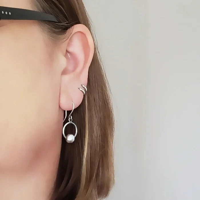 Bead and hoop earrings