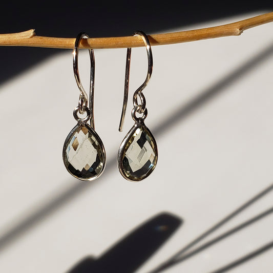 Green amethyst drop earrings