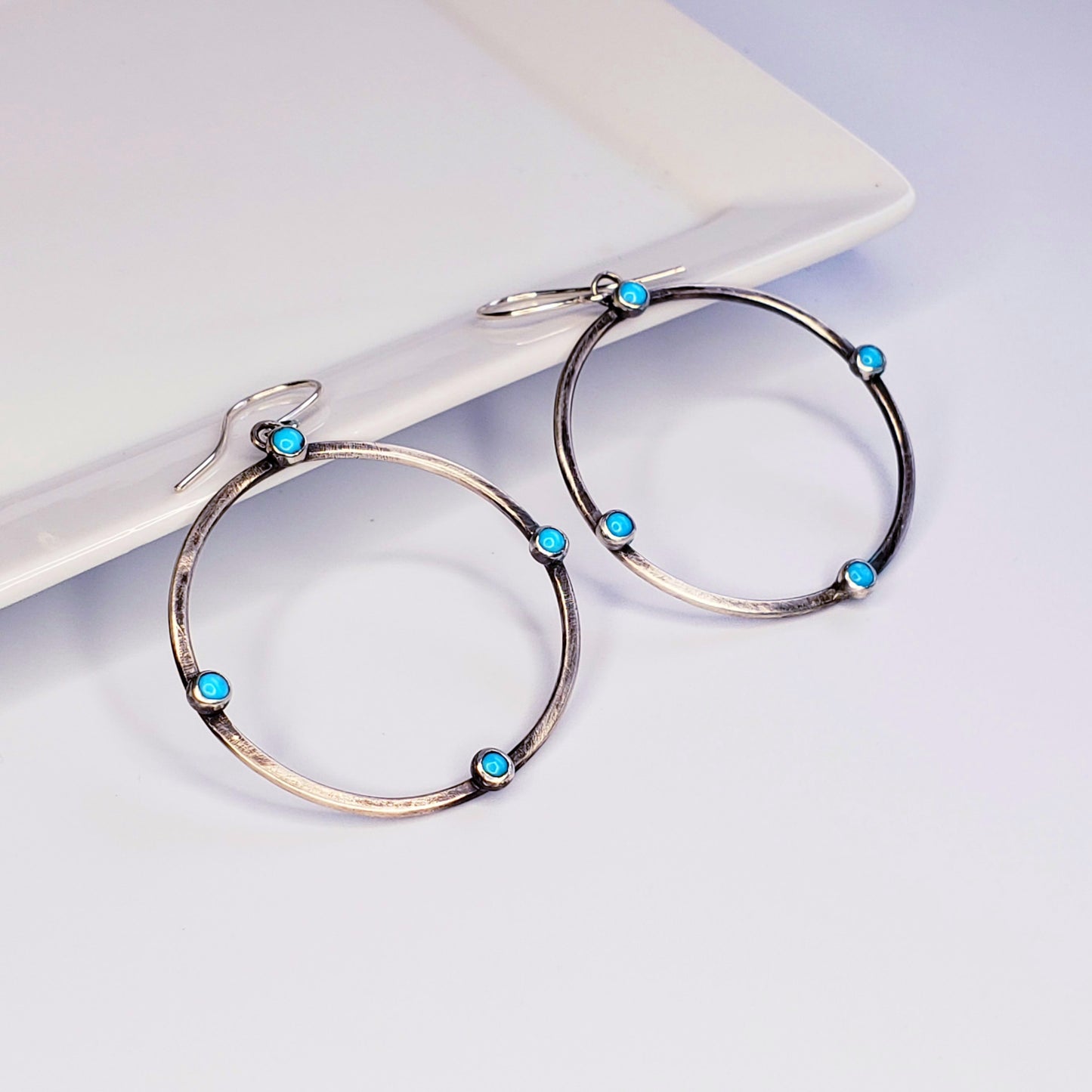 Turquoise hoop earrings