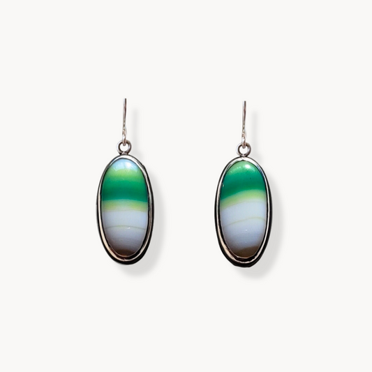 Green onyx drop earrings