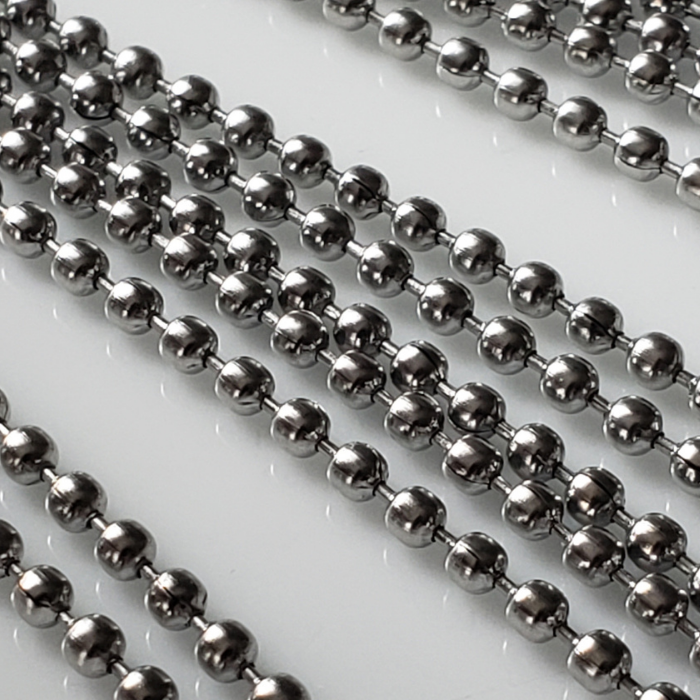 Water resistant silver ball chain necklace