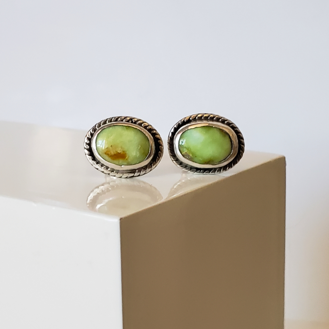 Variscite stud earrings