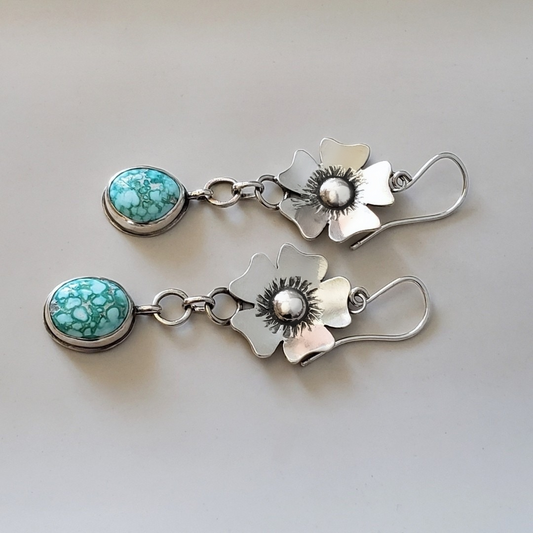 Turquoise flower earrings