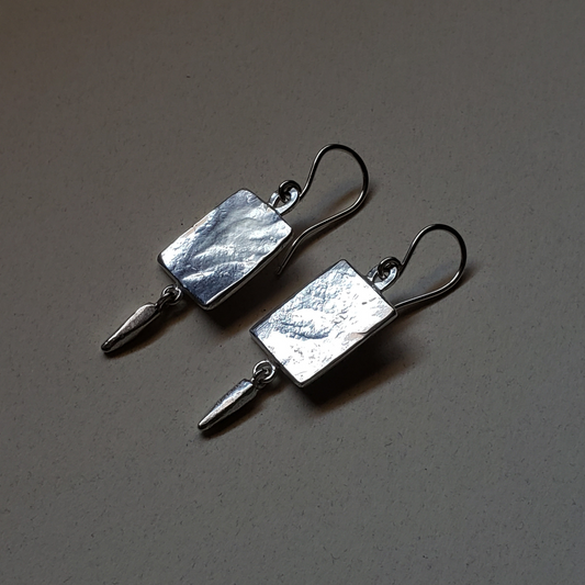 Modernist silver earrings