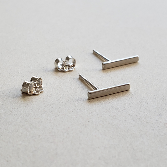 Sterling bar stud earrings