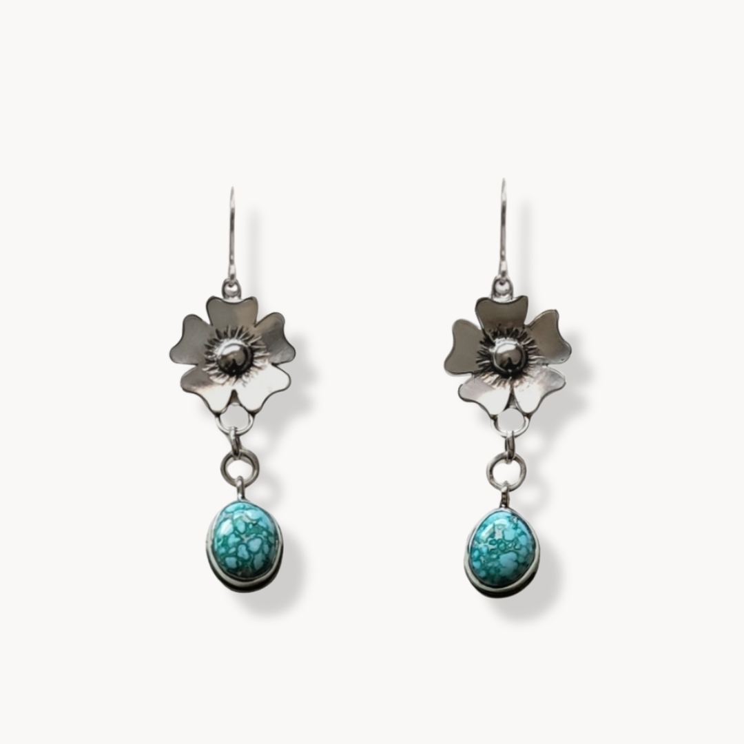 Turquoise flower earrings