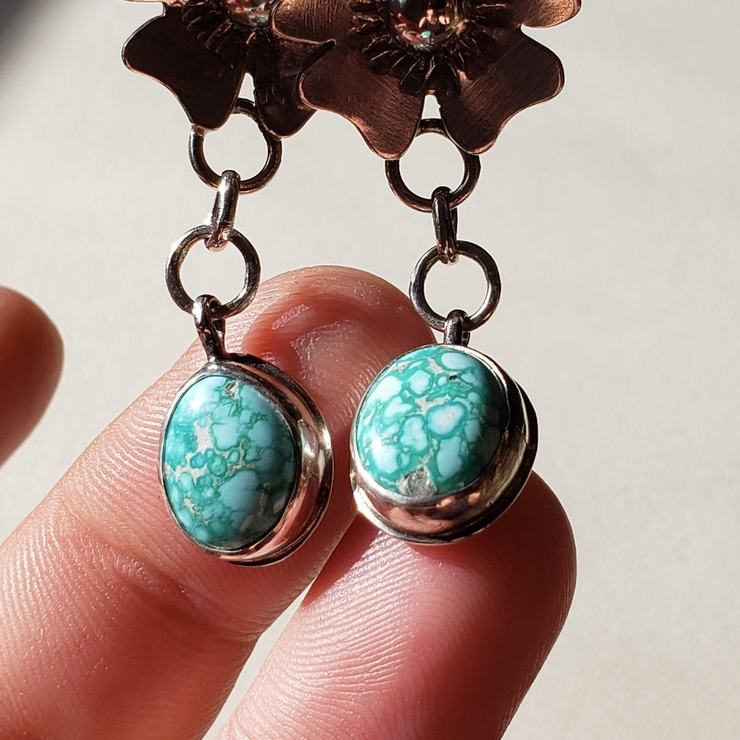 Turquoise flower earrings