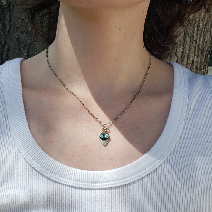 Alien head charm pendant