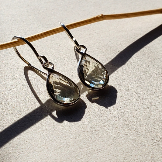 Green amethyst drop earrings