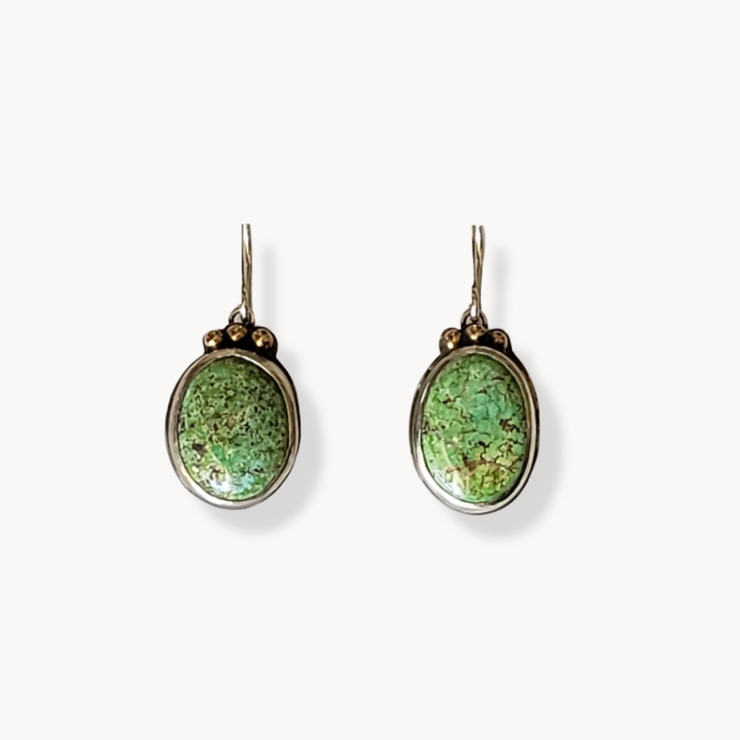 Oval turquoise earrings