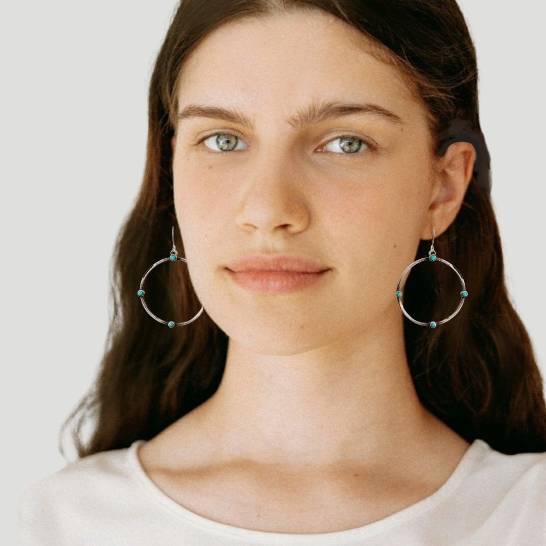 Turquoise hoop earrings