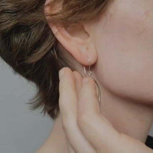 Sterling silver french hoop earrings