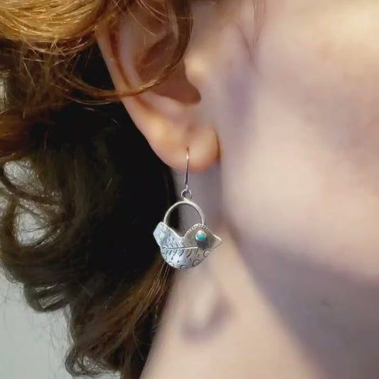 Sterling silver bird earrings