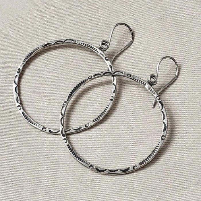 Stamped hoop earrings
