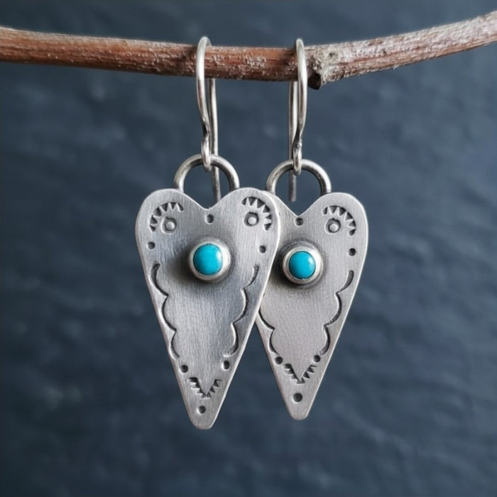 Turquoise heart earrings