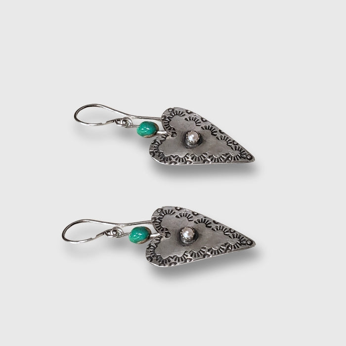 Love pearl heart earrings