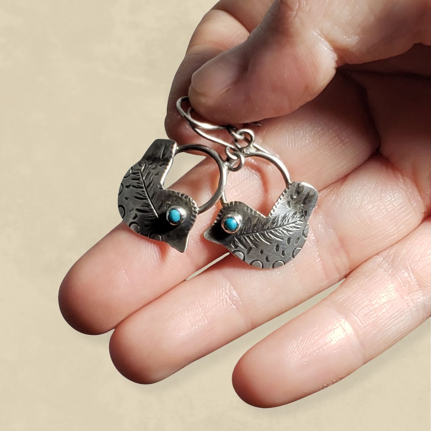 Sterling silver bird earrings