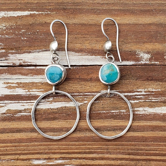 Turquoise hoop earrings