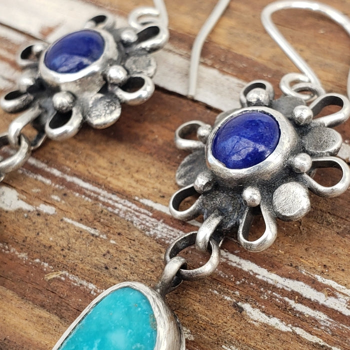 Turquoise and lapis earrings